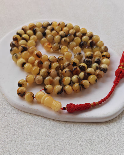 Oreo| Marble Pattern Natural Amber Rosary – 99 Beads | Multicolor Baltic Amber