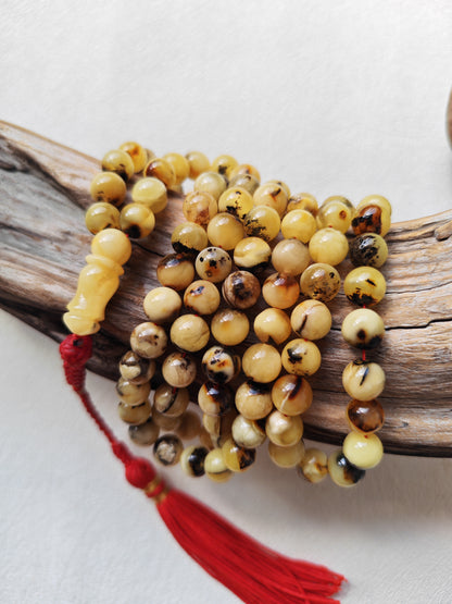 Oreo| Marble Pattern Natural Amber Rosary – 99 Beads | Multicolor Baltic Amber