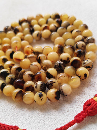 Oreo| Marble Pattern Natural Amber Rosary – 99 Beads | Multicolor Baltic Amber