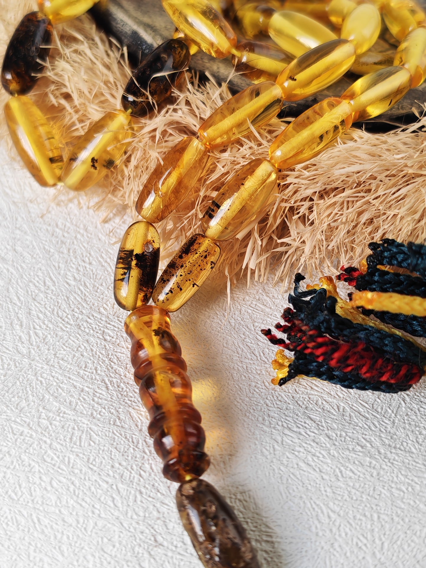 Multicolor Baltic Amber Tasbih – 40 Beads + 1 | Capsule Shape