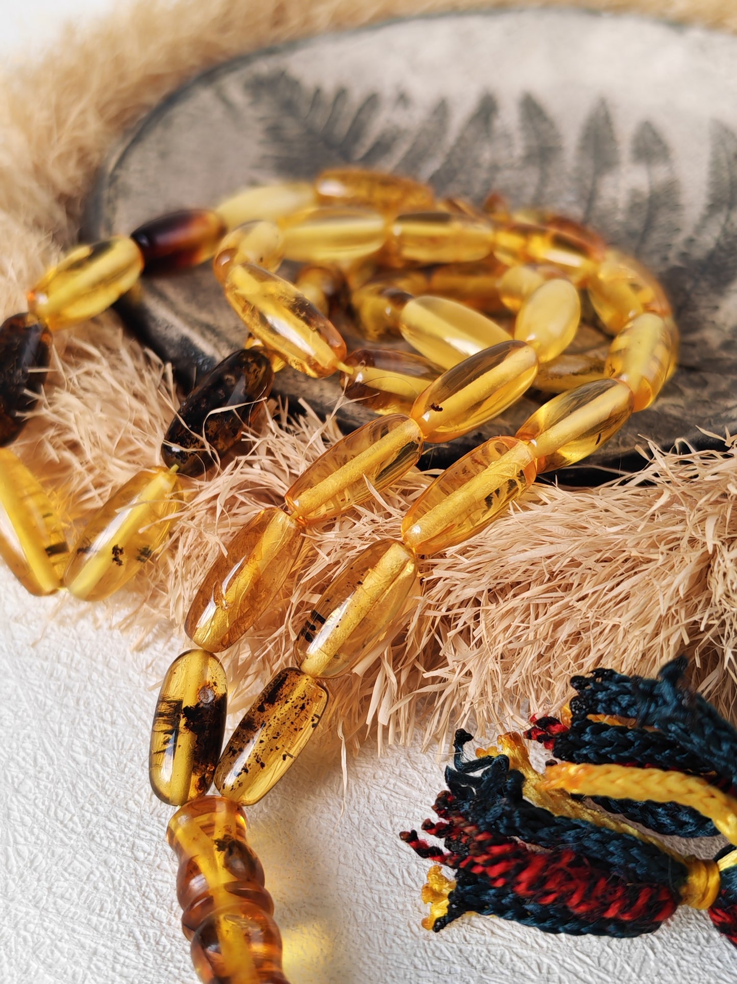 Multicolor Baltic Amber Tasbih – 40 Beads + 1 | Capsule Shape