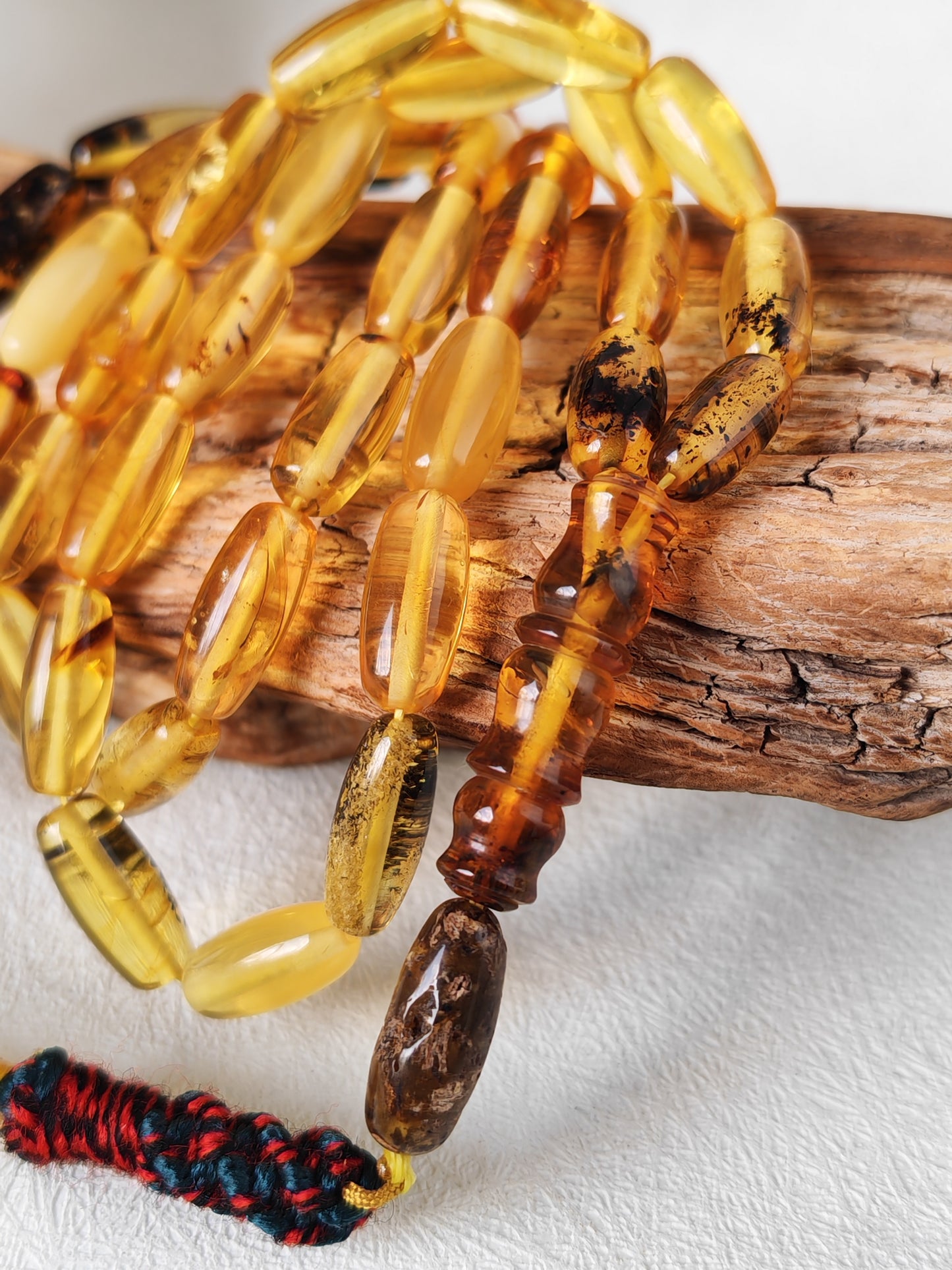 Multicolor Baltic Amber Tasbih – 40 Beads + 1 | Capsule Shape