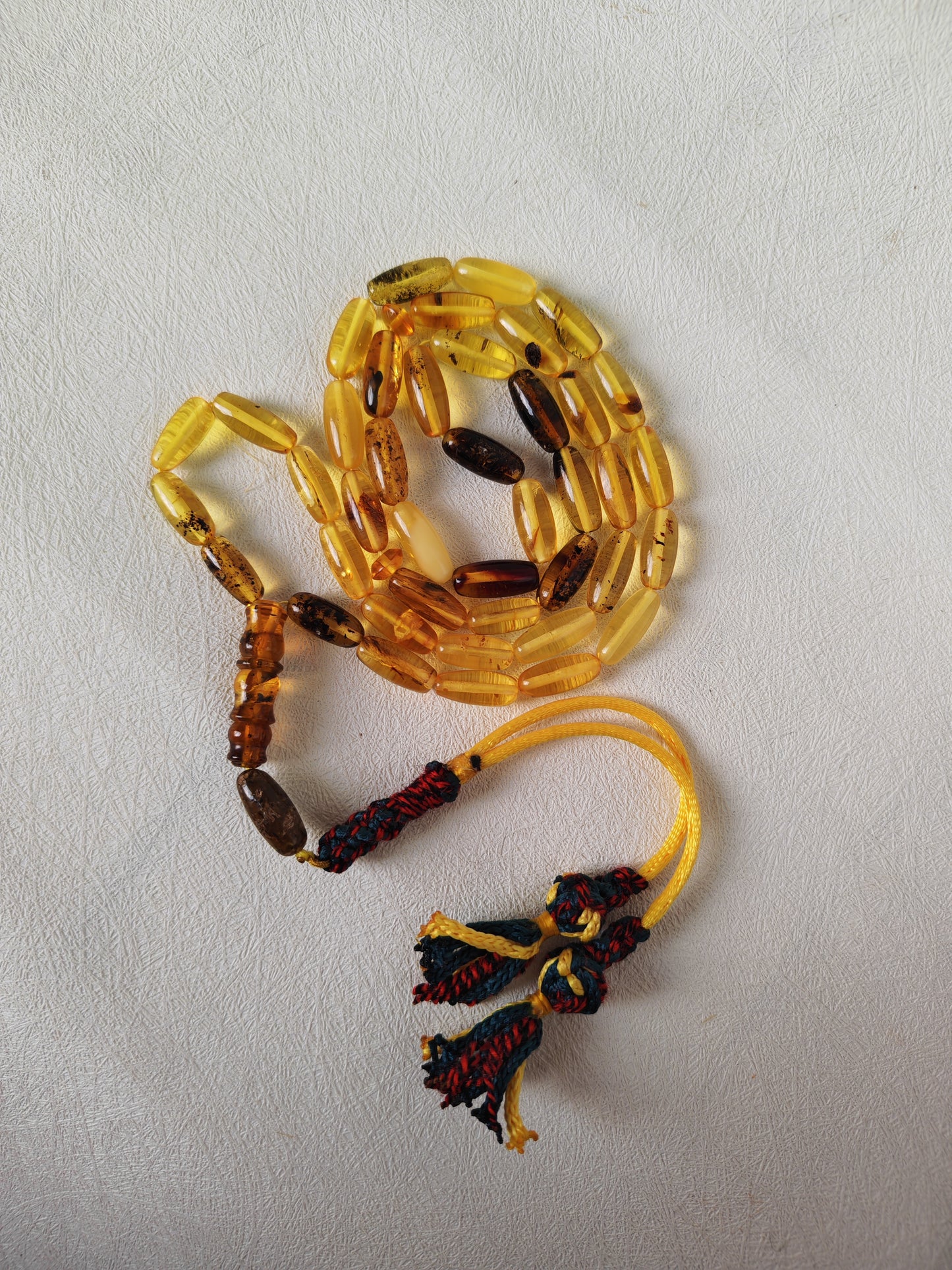 Multicolor Baltic Amber Tasbih – 40 Beads + 1 | Capsule Shape