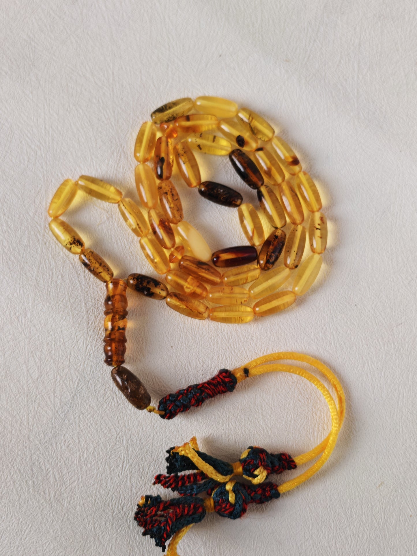 Multicolor Baltic Amber Tasbih – 40 Beads + 1 | Capsule Shape