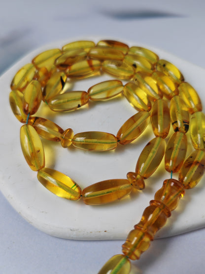 Natural Citron Amber Tasbih – 33 Beads | Citron Amber
