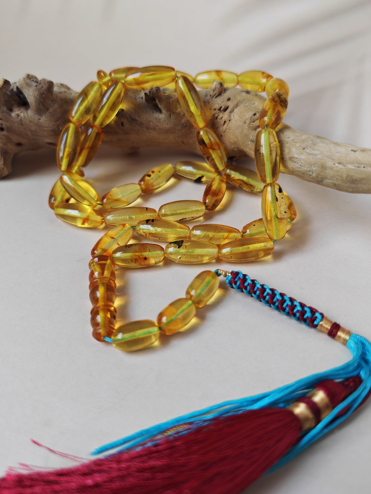 Natural Citron Amber Tasbih – 33 Beads | Citron Amber