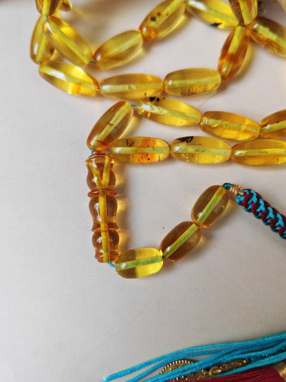 Natural Citron Amber Tasbih – 33 Beads | Citron Amber