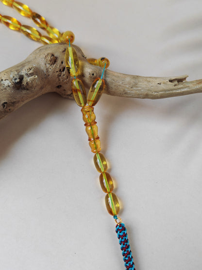Natural Citron Amber Tasbih – 33 Beads | Citron Amber