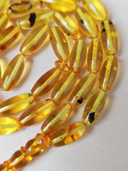 Natural Citron Amber Tasbih – 33 Beads | Citron Amber