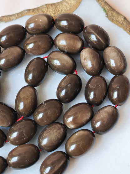 French Galalith Tasbih – 33 Olive Beads | Brown Finish | Good For Daily Use