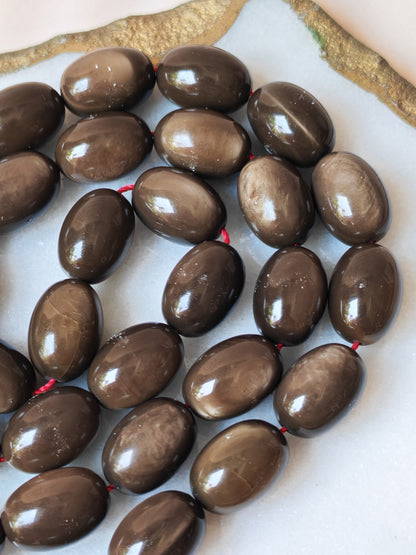French Galalith Tasbih – 33 Olive Beads | Brown Finish | Good For Daily Use