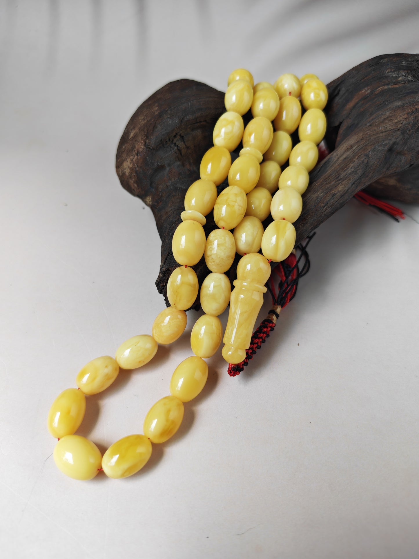 Natural Baltic Amber Misbah – 45 Pigeon Egg Beads | Butterscotch Colour