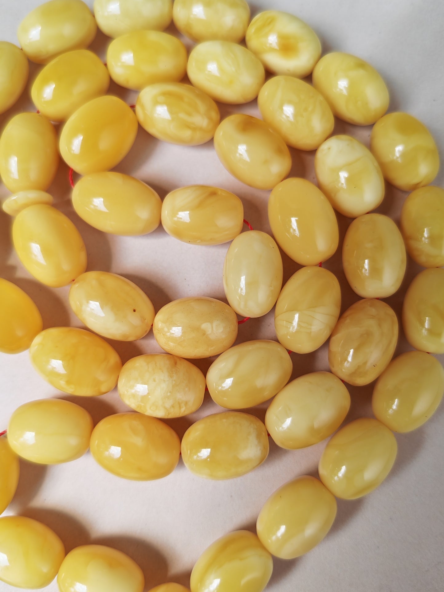 Natural Baltic Amber Misbah – 45 Pigeon Egg Beads | Butterscotch Colour