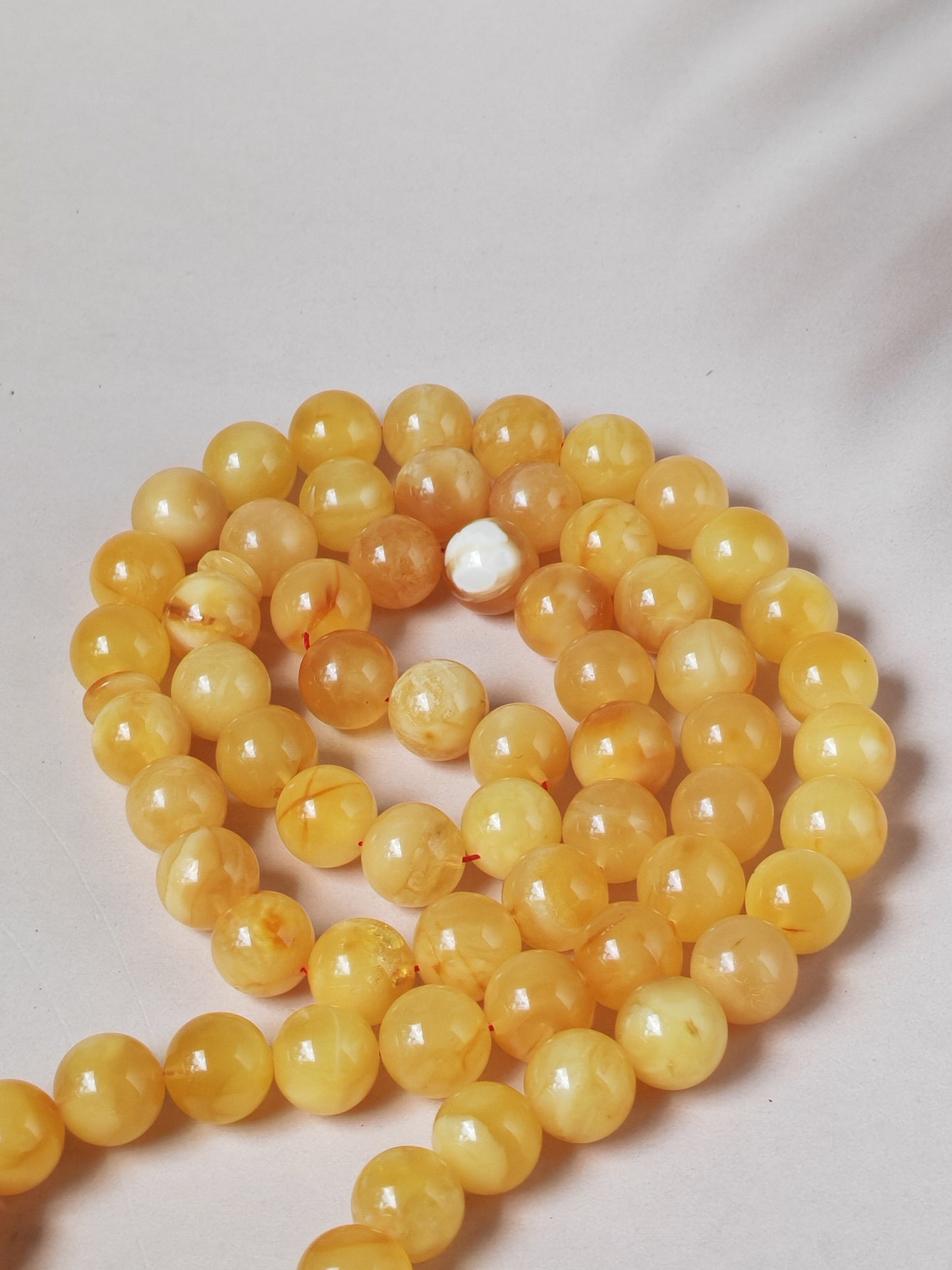 Natural Baltic Amber Misbah – 69 Beads | 11.5–12mm | Exceptional Half - Half Long Imami