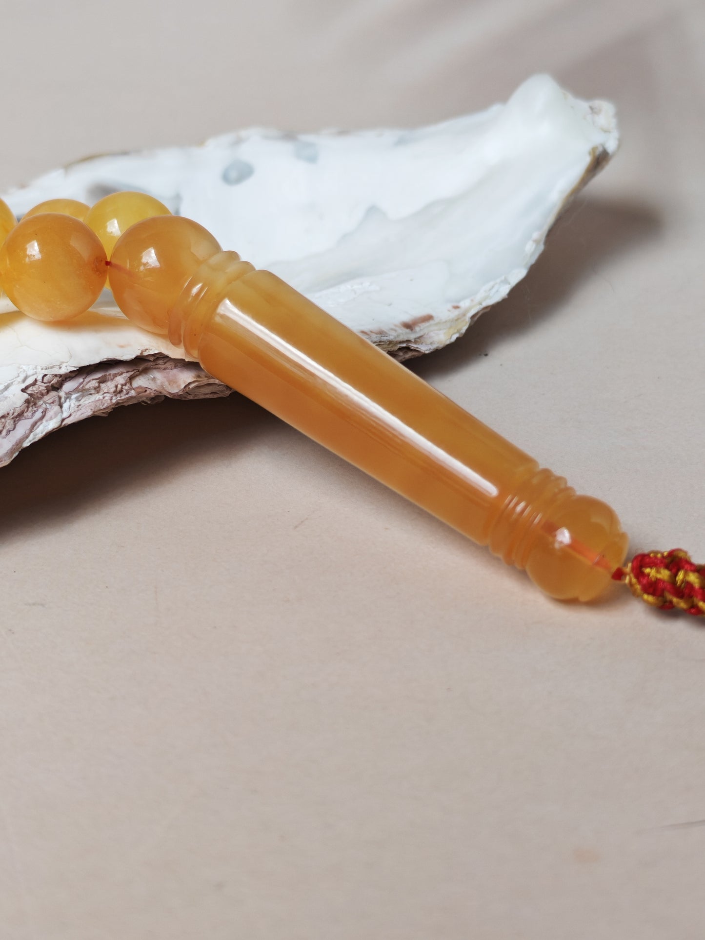 Natural Baltic Amber Misbah – 69 Beads | 11.5–12mm | Exceptional Half - Half Long Imami
