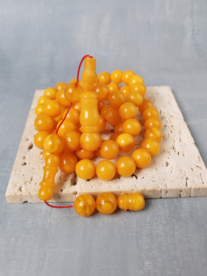 Natural Aged Baltic Amber Rosary – 66 Beads | Egg Yolk Amber | 10mm