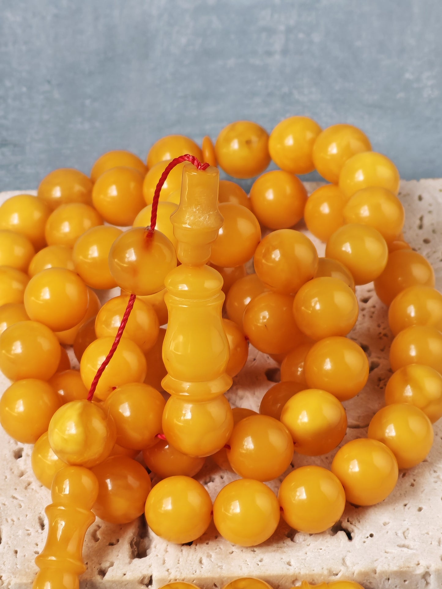 Natural Aged Baltic Amber Rosary – 66 Beads | Egg Yolk Amber | 10mm