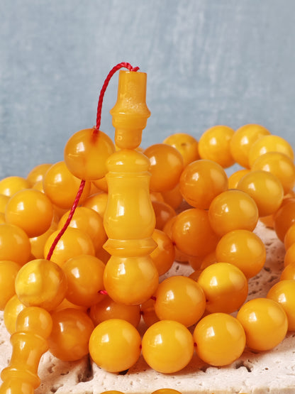 Natural Aged Baltic Amber Rosary – 66 Beads | Egg Yolk Amber | 10mm
