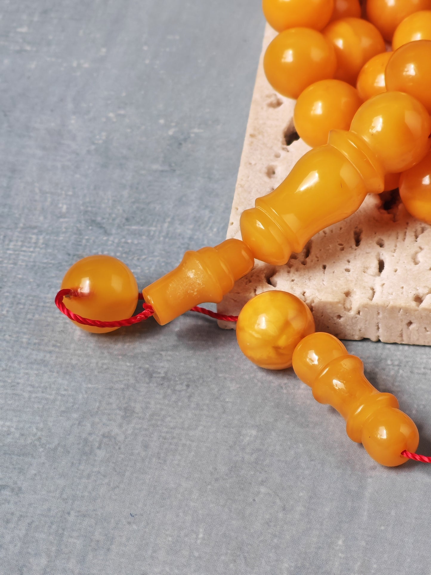 Natural Aged Baltic Amber Rosary – 66 Beads | Egg Yolk Amber | 10mm