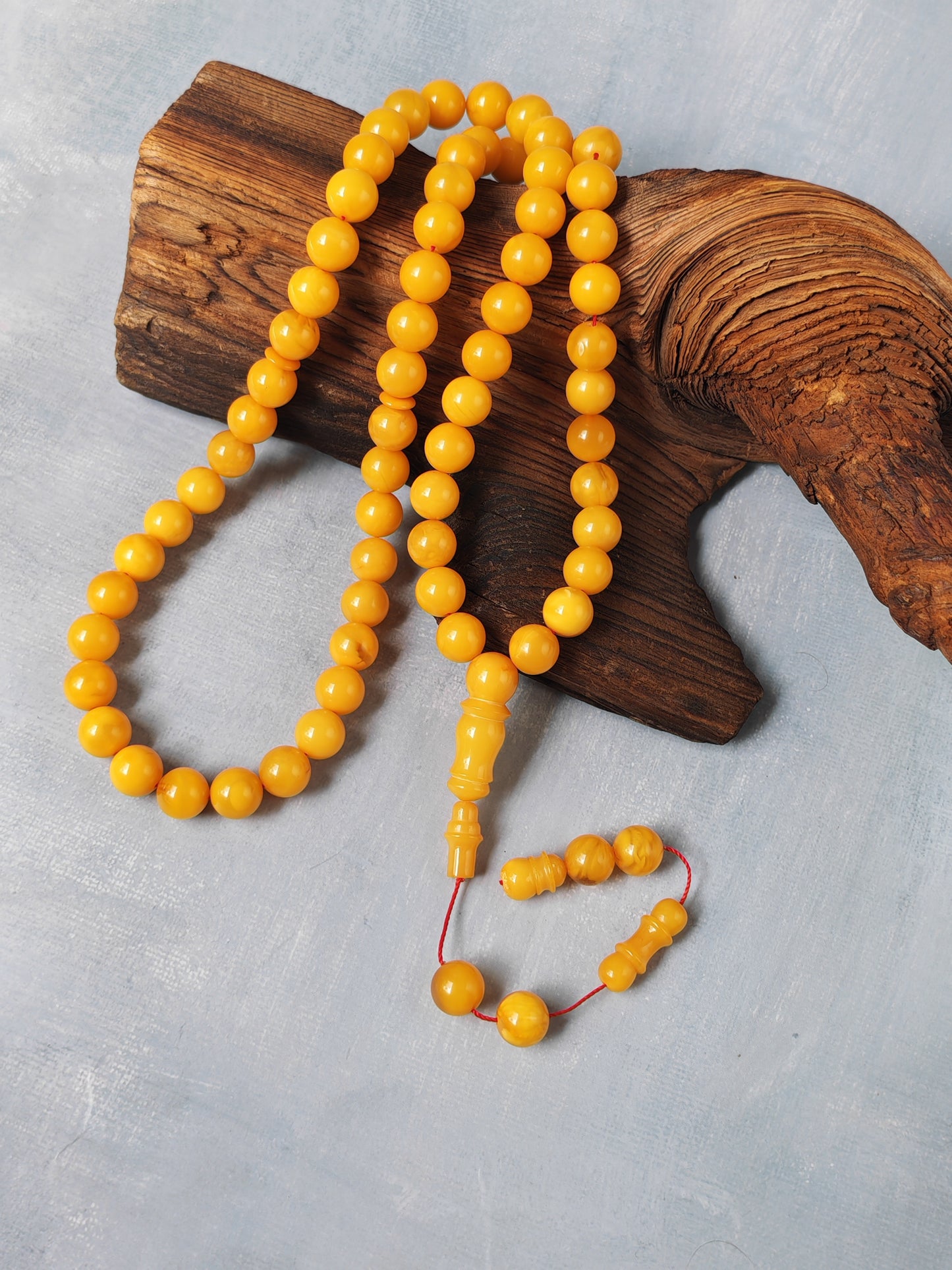 Natural Aged Baltic Amber Rosary – 66 Beads | Egg Yolk Amber | 10mm