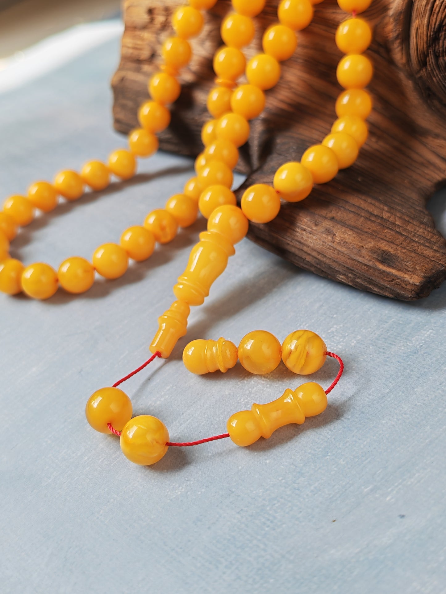 Natural Aged Baltic Amber Rosary – 66 Beads | Egg Yolk Amber | 10mm