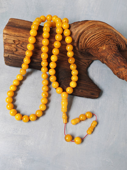 Natural Aged Baltic Amber Rosary – 66 Beads | Egg Yolk Amber | 10mm
