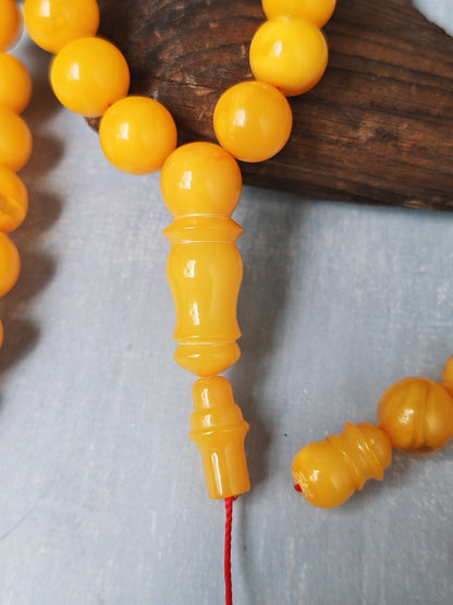 Natural Aged Baltic Amber Rosary – 66 Beads | Egg Yolk Amber | 10mm
