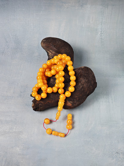 Natural Aged Baltic Amber Rosary – 66 Beads | Egg Yolk Amber | 10mm