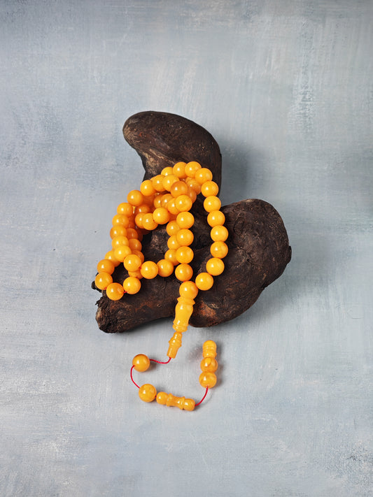 Natural Aged Baltic Amber Rosary – 66 Beads | Egg Yolk Amber | 10mm