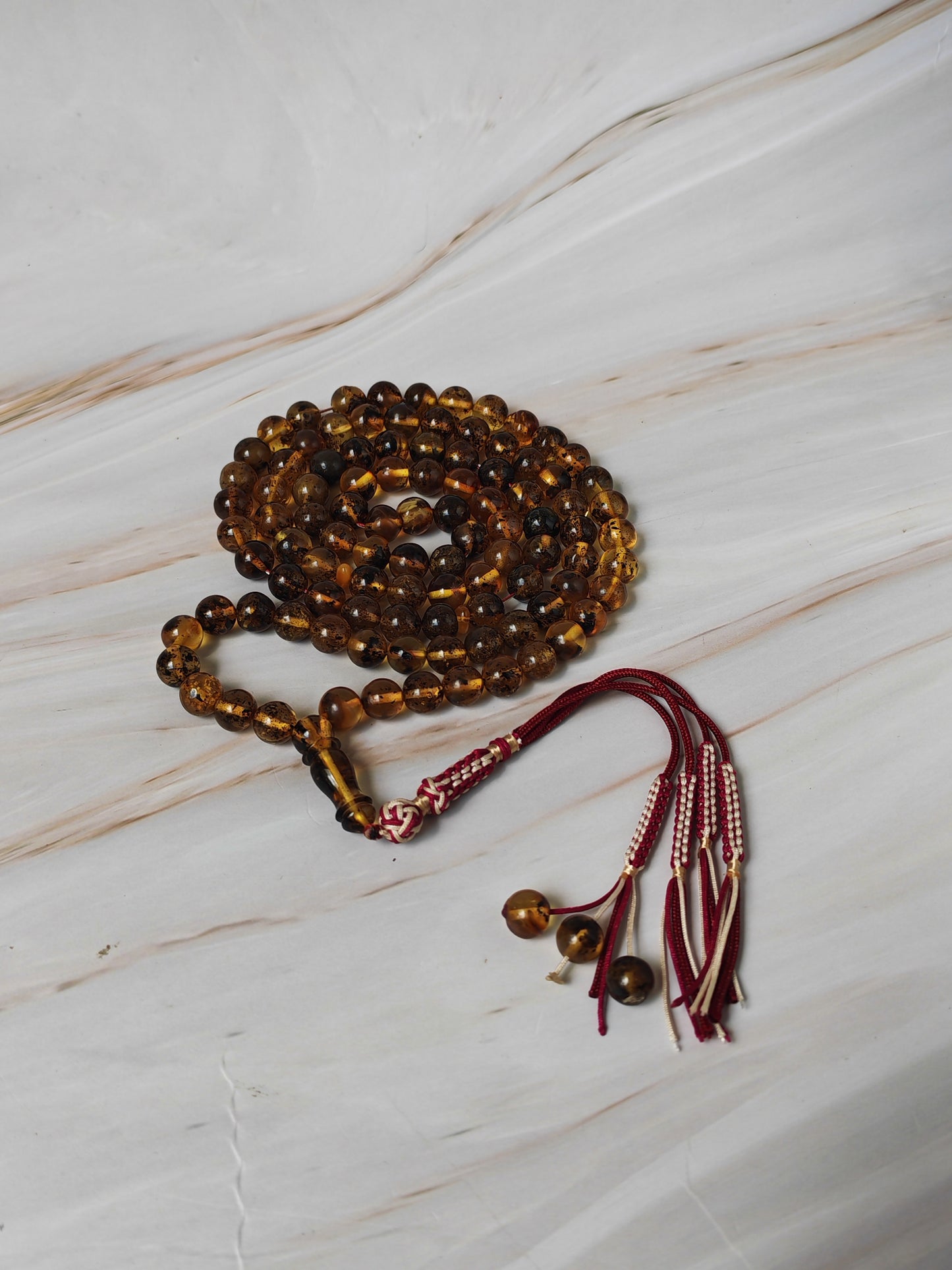 Green Sea Amber Tasbih – 99+3 Beads | 9mm | Long Rosary