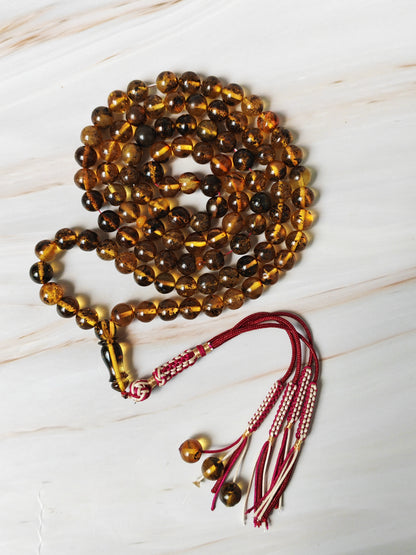 Green Sea Amber Tasbih – 99+3 Beads | 9mm | Long Rosary