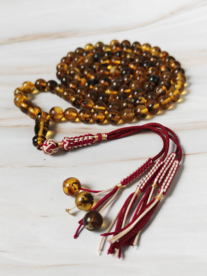 Green Sea Amber Tasbih – 99+3 Beads | 9mm | Long Rosary