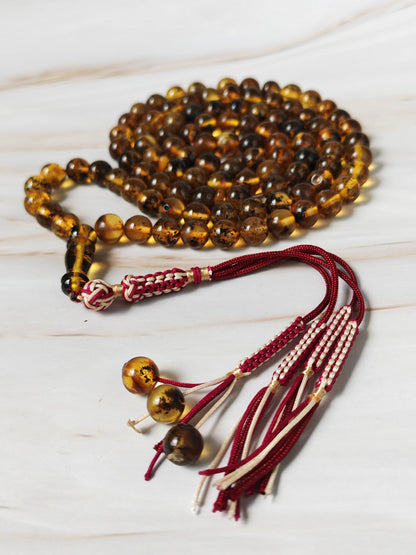 Green Sea Amber Tasbih – 99+3 Beads | 9mm | Long Rosary