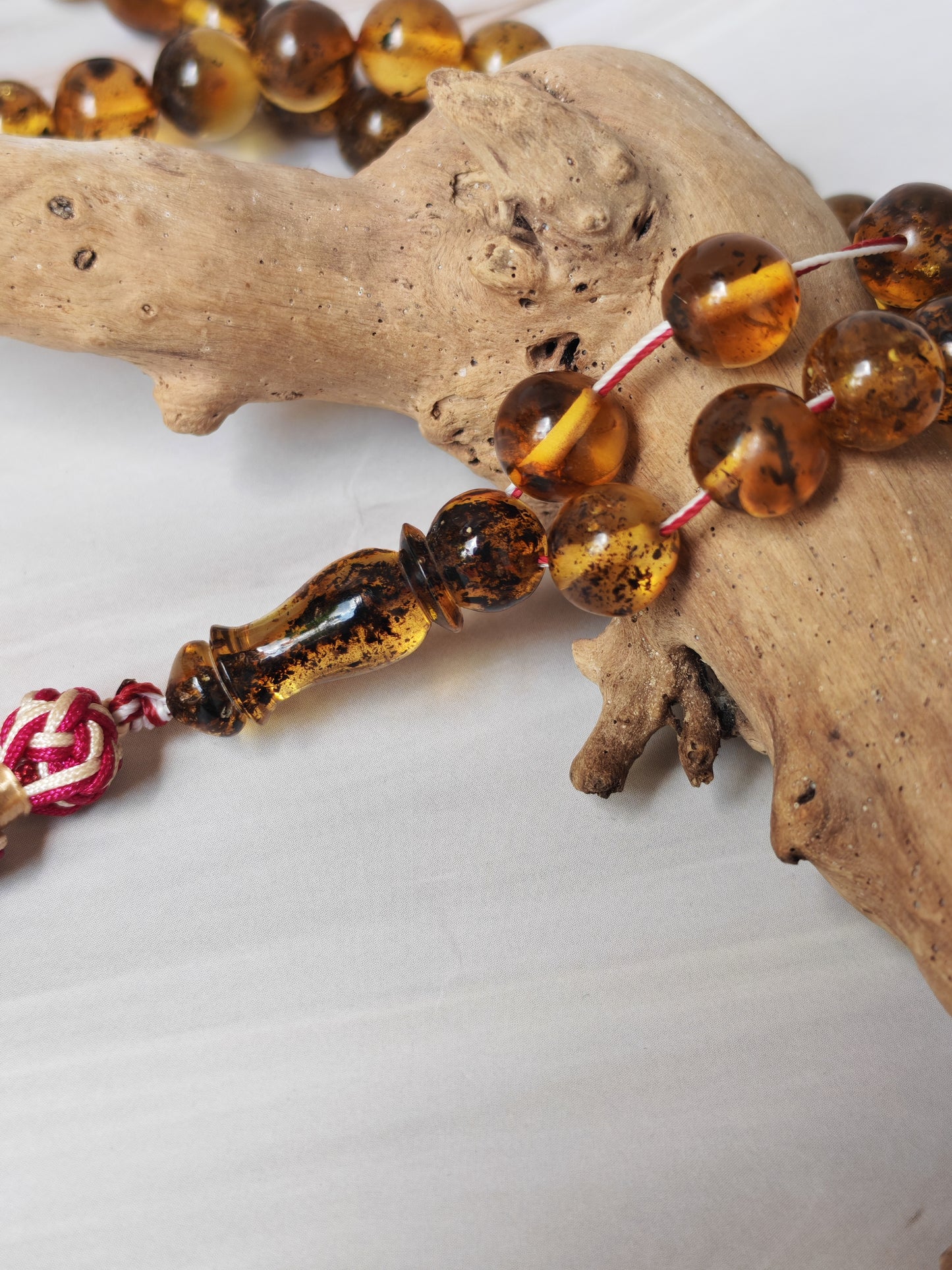 Green Sea Amber Tasbih – 99+3 Beads | 9mm | Long Rosary