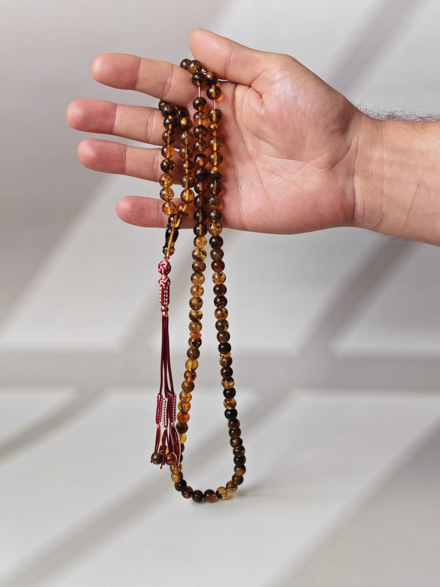 Green Sea Amber Tasbih – 99+3 Beads | 9mm | Long Rosary