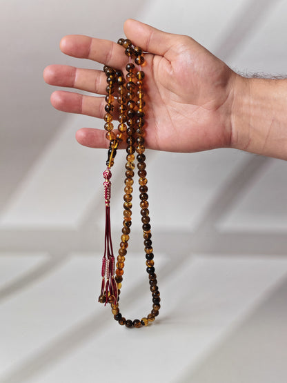 Green Sea Amber Tasbih – 99+3 Beads | 9mm | Long Rosary