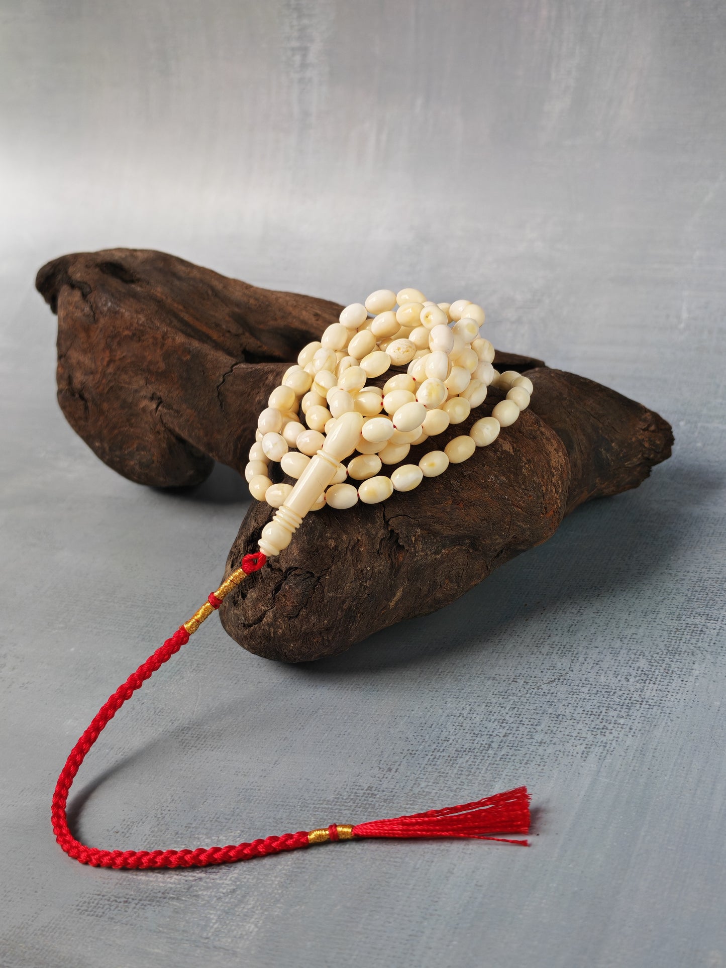 Rare Natural Royal White Baltic Amber Tasbih – 115 Olive Shape Beads | Micro size