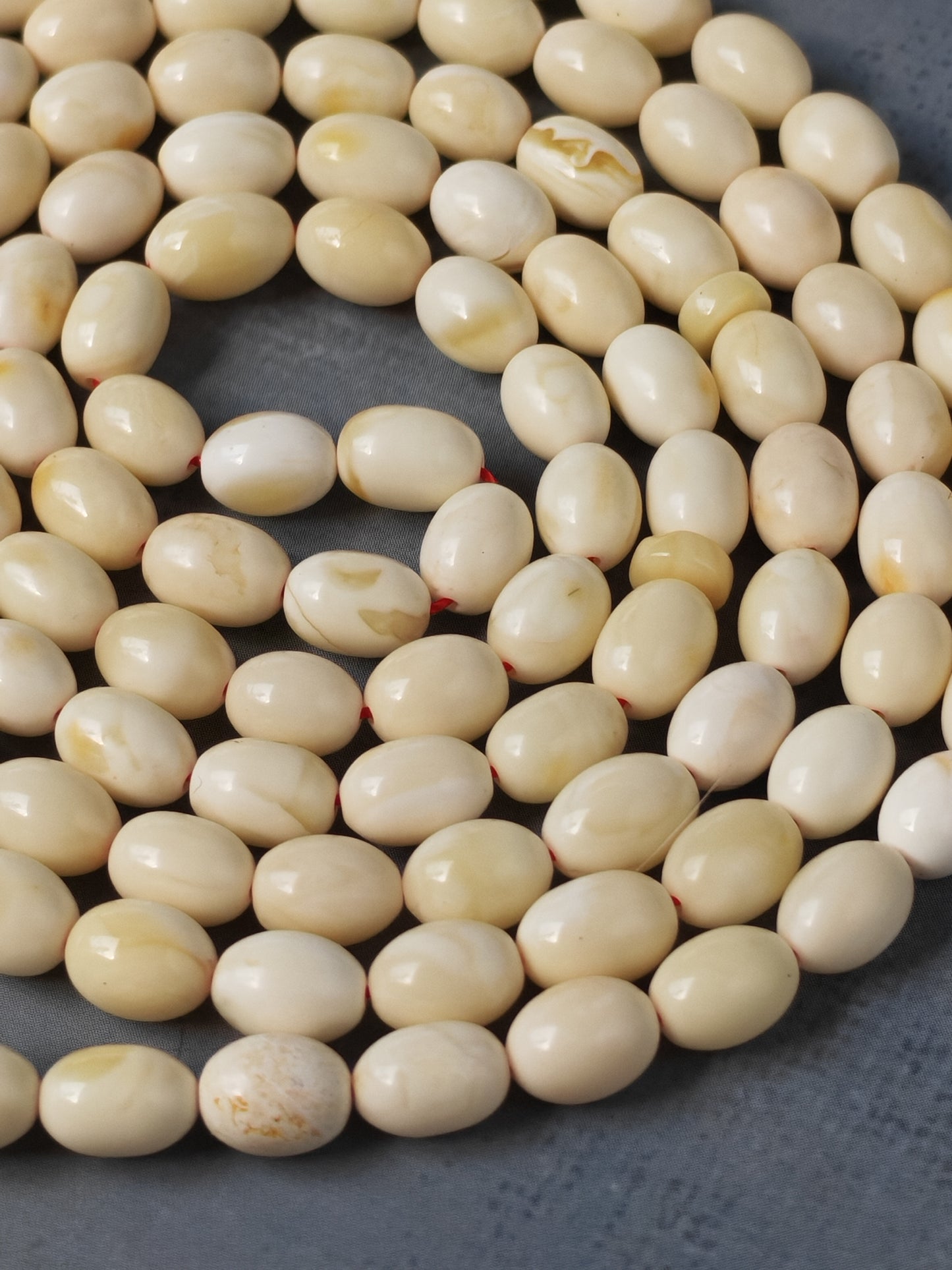 Rare Natural Royal White Baltic Amber Tasbih – 115 Olive Shape Beads | Micro size