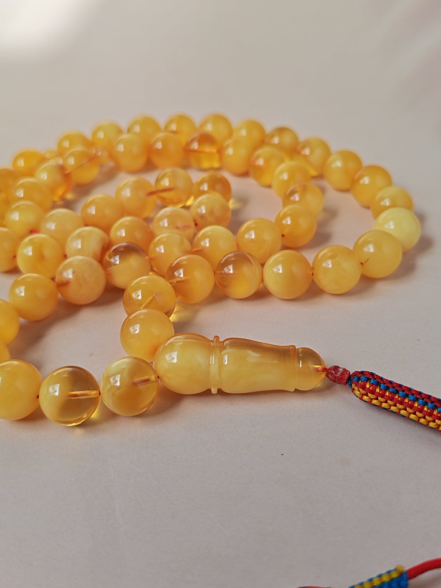 Long Half-Half Pattern Amber Misbah – 57 Beads