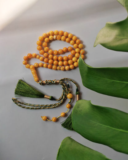 Antique Baltic Amber Tasbih | 61 Beads + 5 spare | Aged Honey Amber