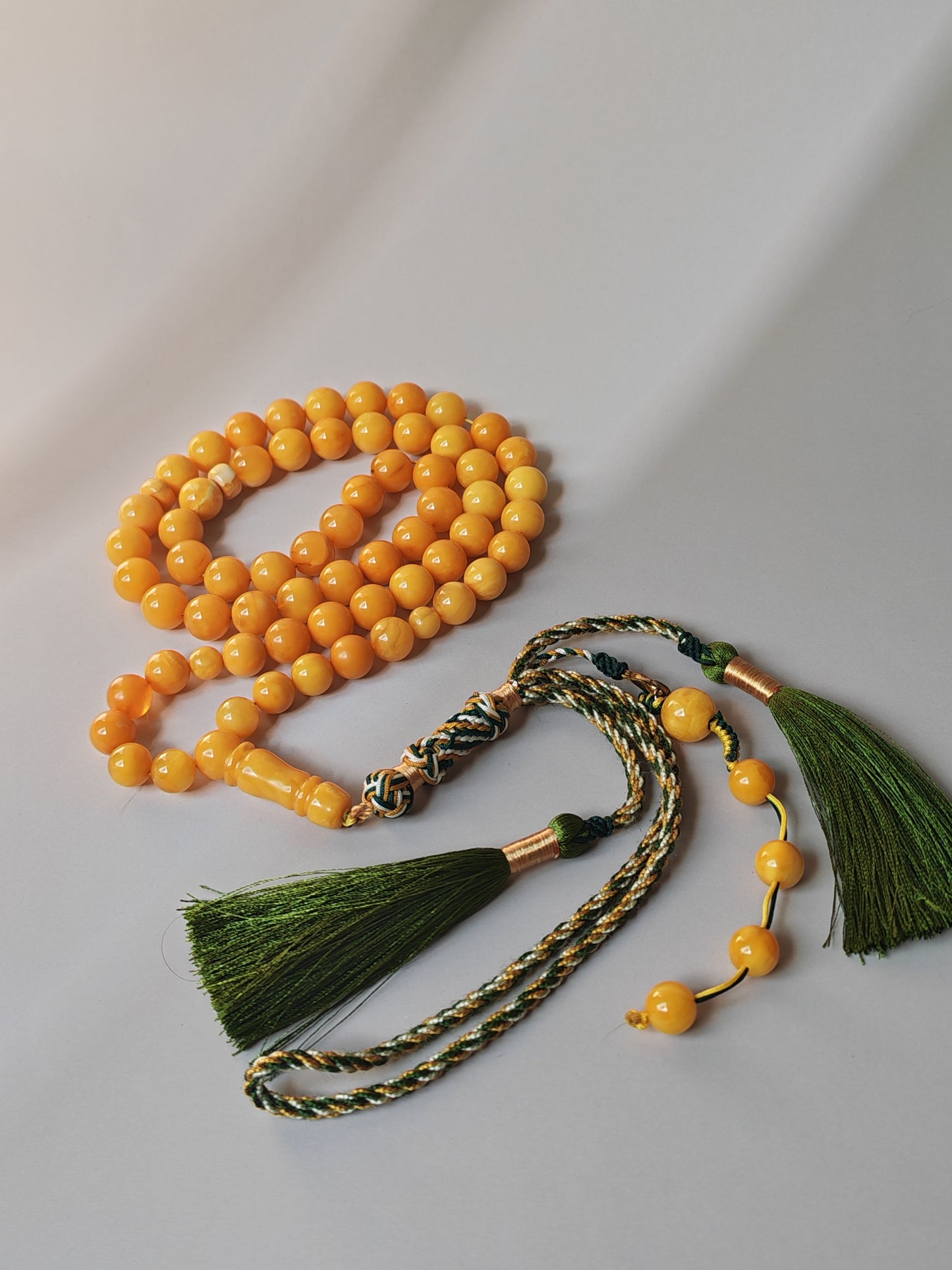 Antique Baltic Amber Tasbih | 61 Beads + 5 spare | Aged Honey Amber