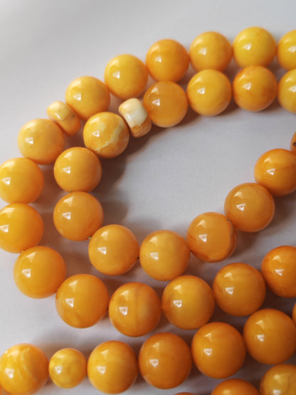 Antique Baltic Amber Tasbih | 61 Beads + 5 spare | Aged Honey Amber