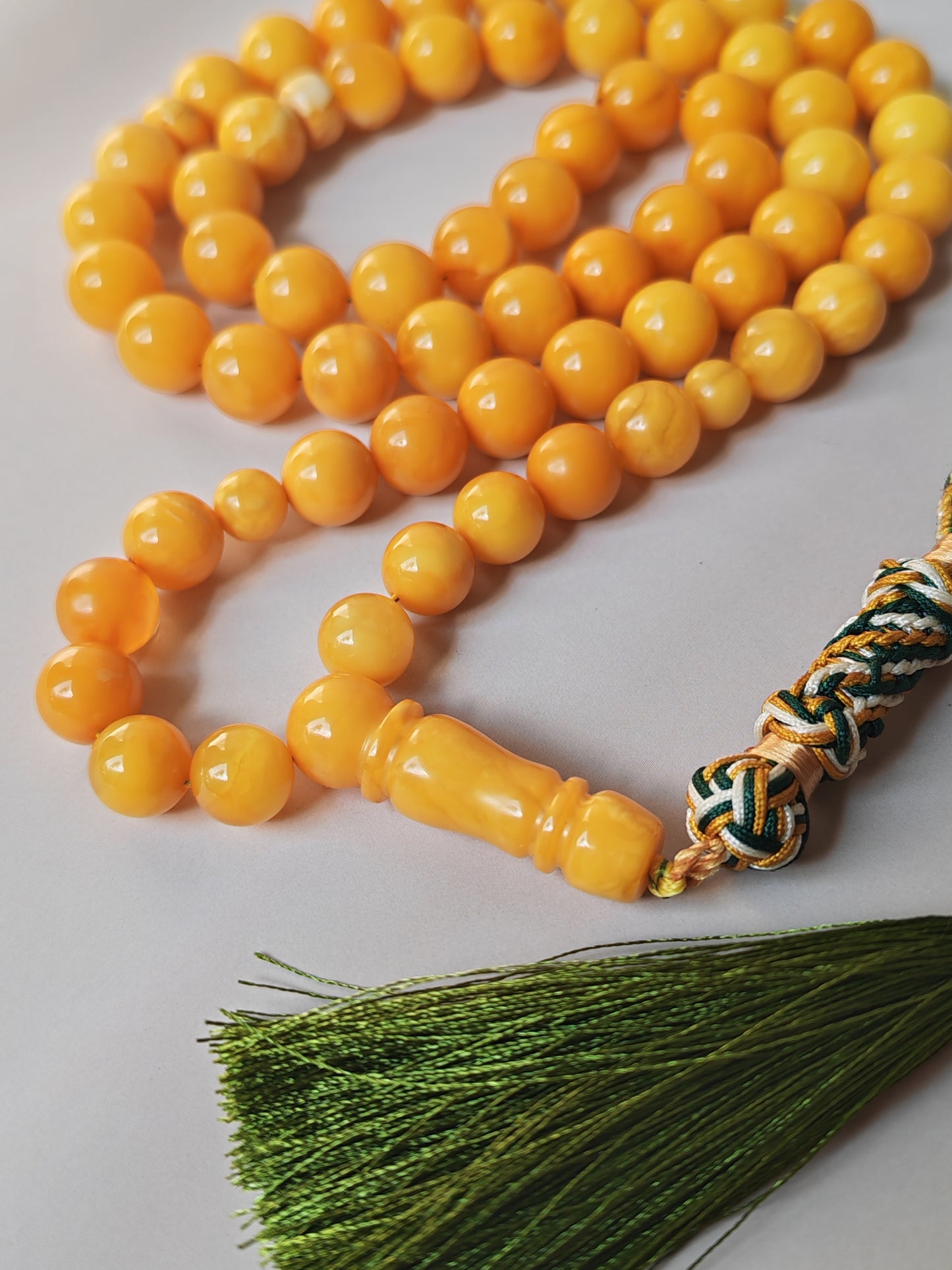 Antique Baltic Amber Tasbih | 61 Beads + 5 spare | Aged Honey Amber