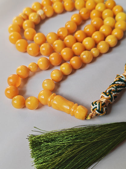 Antique Baltic Amber Tasbih | 61 Beads + 5 spare | Aged Honey Amber