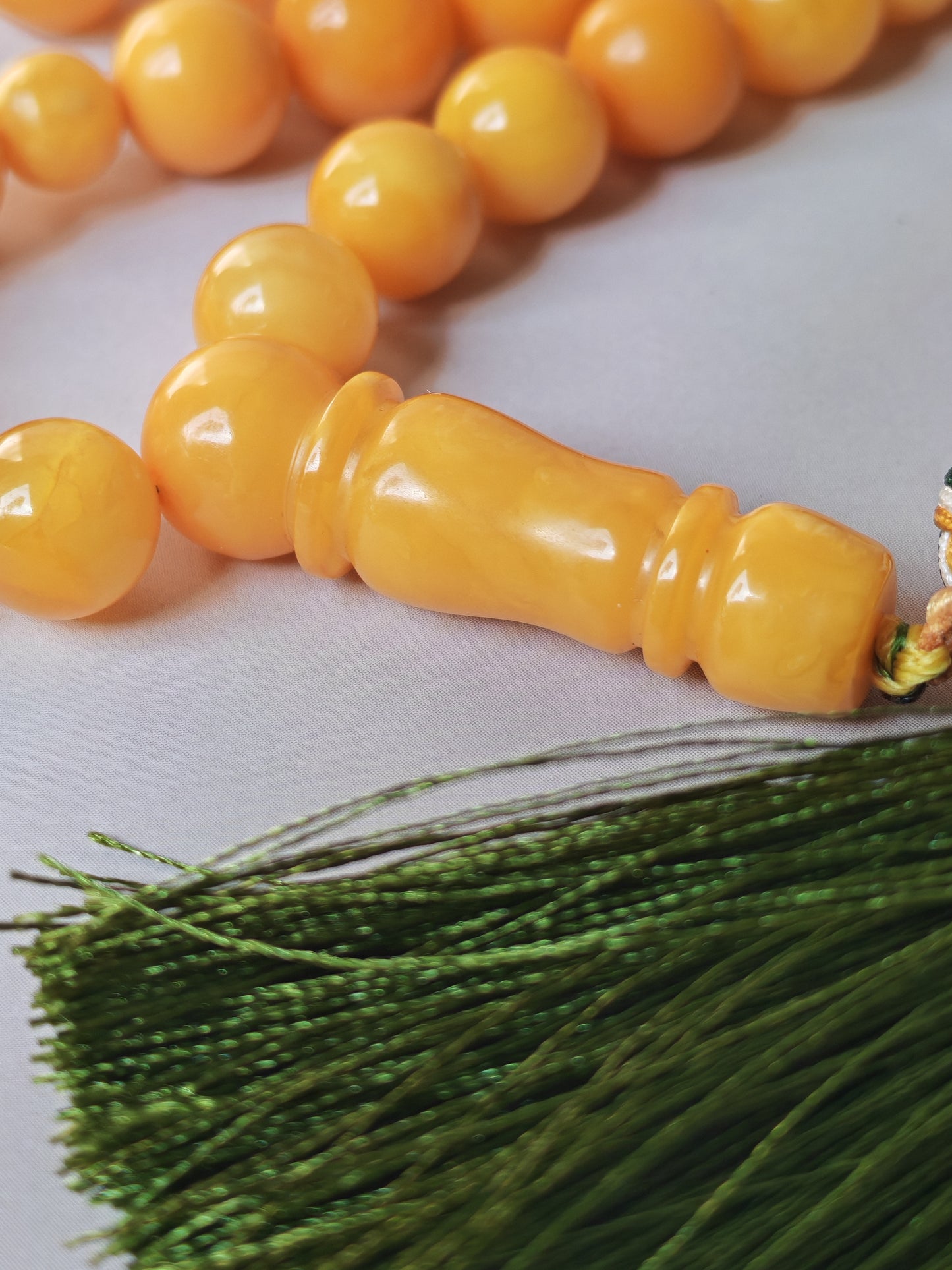 Antique Baltic Amber Tasbih | 61 Beads + 5 spare | Aged Honey Amber