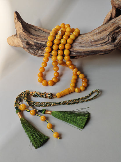 Antique Baltic Amber Tasbih | 61 Beads + 5 spare | Aged Honey Amber