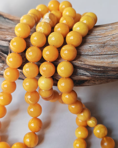 Antique Baltic Amber Tasbih | 61 Beads + 5 spare | Aged Honey Amber