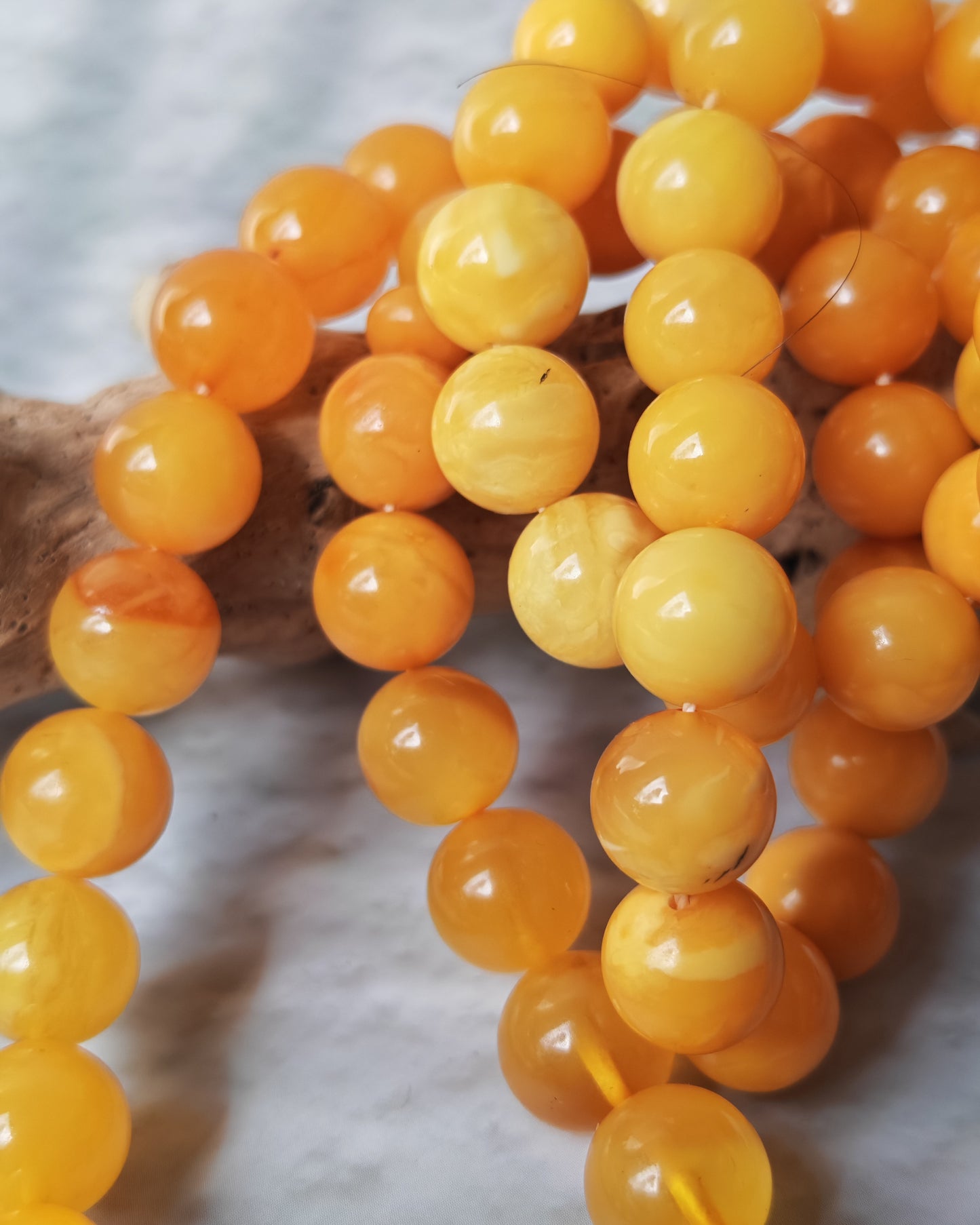 Antique Natural Baltic Amber Misbah | 66 Beads | Aged Dark Honey