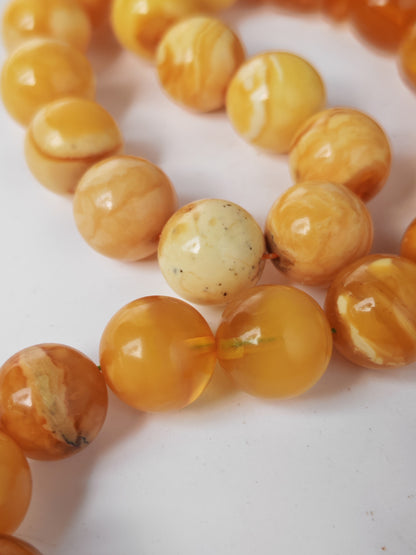 Antique Natural Marble Baltic Amber Rosary | 45+3 Beads | Short Imami Design