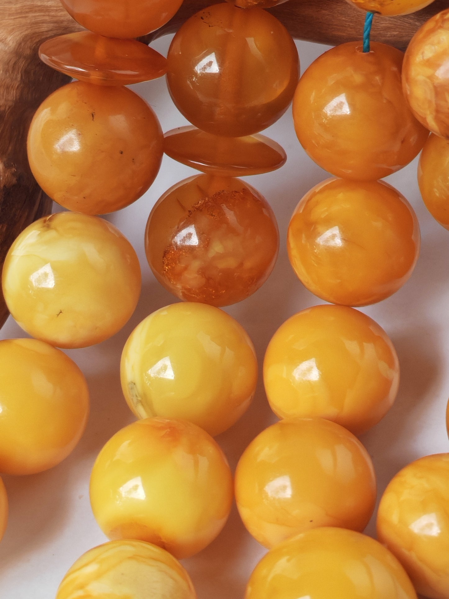 Antique Natural Marble Baltic Amber Rosary | 45+3 Beads | Short Imami Design